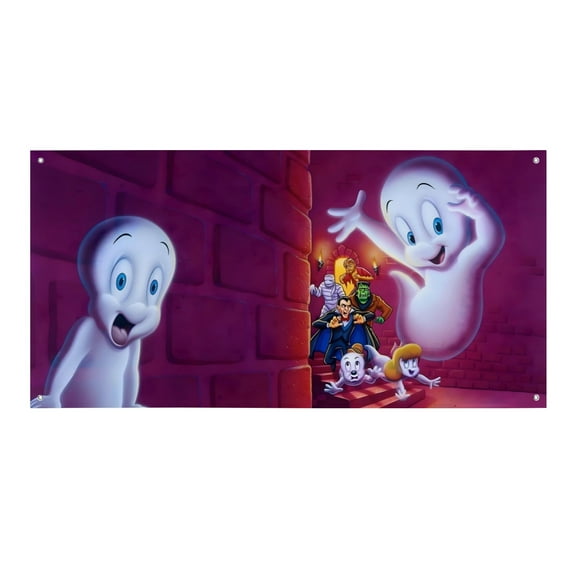 The Spooktacular New Adventures of Casper-Theme Backdrops Banner Birthday Party Decor Supplies Personalized Party Backdrop Decoration,5x3ft(150x90cm)
