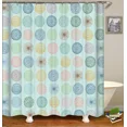thumbnail image 5 of Abstract Tree Rings Woody ic Fabric Shower Curtain Nature Pale Blue Teal Beige Light Brown Bathroom Curtains Set with Hook, 5 of 7