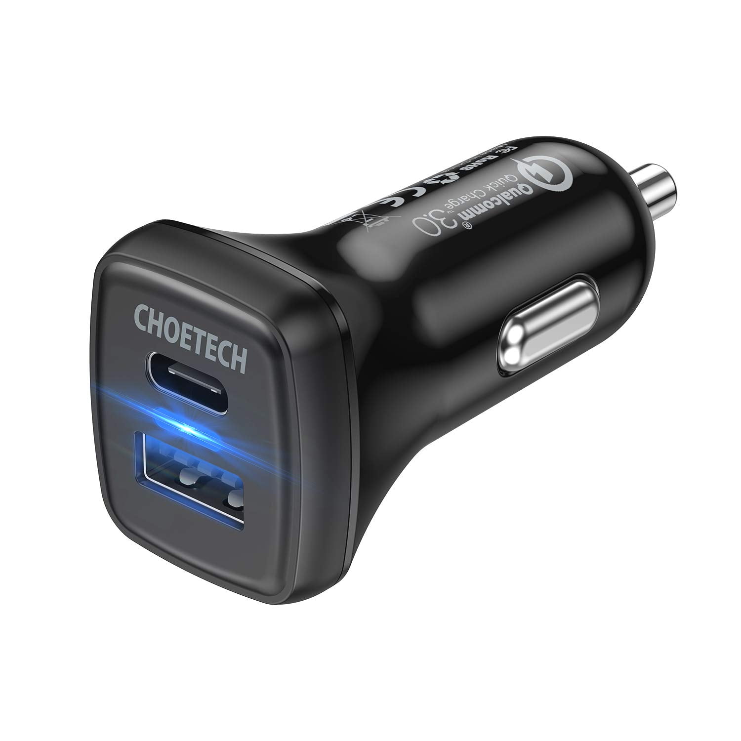CHOETECH USB C Car Charger, 36W 2Port Quick Charge 3.0 Power Delivery