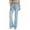 Blue, variant on MIXUE Jeans For Women Solid Color Wide Leg Stretch Flare Mid Rise Trousers Outwear,Blue,XL