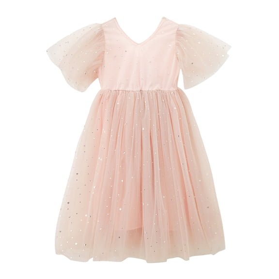 Mercatoo Sparkly Girls Tutu Dress Princess Cute Flower Girl Dress Baby Sequin Dress Kids Party Dress Bridesmaid Wedding