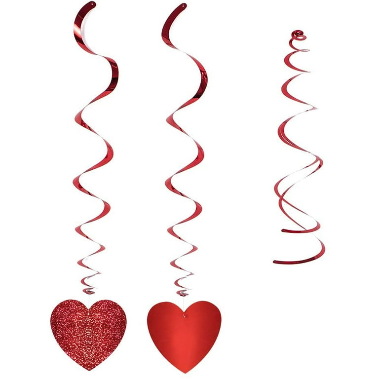 Hanging Heart Swirl Decorations Red Heart Swirls Spiral - Temu