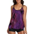 thumbnail image 2 of Tankini with Boy Shorts Swimsuits for Women Vintage Boho Print Bathing Suits Plus Size Summer Two Piece Swimwear, 2 of 6