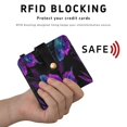 thumbnail image 4 of Small Wallet For Women Bifold Leather Pocket Coin Credit Card Holder With RFID Blocking Neon Purple and Blue Butterflies, 4 of 6