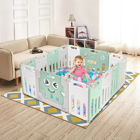 YeekTok 14 Baby Panel Playpen Activity Safety Play Yard Portable Indoor Outdoor Playard Fence