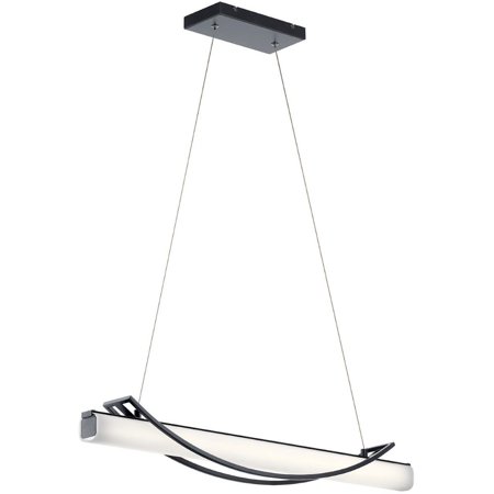 

36 Inch 30W 1 Led Linear Chandelier-Matte Black Finish Elan Lighting 84125Mbk