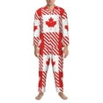 thumbnail image 4 of Bingfone Men'S Pajama Set 2 Piece Loungewear Pjs, Long Sleeve With Pajama Pants-Maple Leaves1, 4 of 9