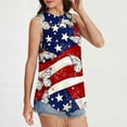 thumbnail image 2 of USA Flag Graphic Tank for Women 4th of July Sleeveless Casual Independence Day Tanks Tops Vintage American Flag Crewneck Tunic Camis Shirts Curved Hem Loose Fit Patriotic T-Shirts Independence Day, 2 of 6