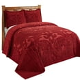 thumbnail image 4 of Better Trends Chenille Bedspread For Full/Double Size Bed 100% Cotton Lightweight Bedspread for all Season 96" x 110" Ashton Collection (Burgundy), 4 of 6