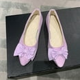 thumbnail image 4 of Miluxas Women's Bow Ballet Flats Dress Ballet Shoes Slip on for office Work Comfortable Shoes Purple 5.5(36), 4 of 7
