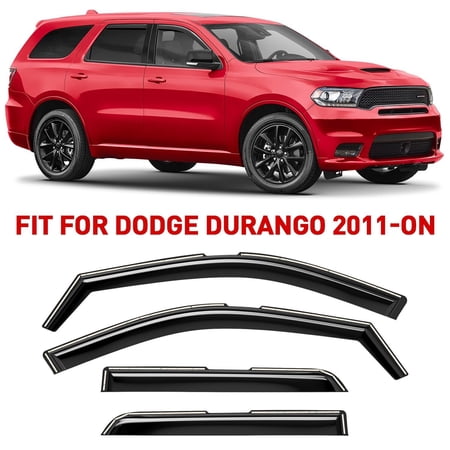 Voron Glass in-Channel Extra Durable Rain Guards for Dodge Durango 2011-2024, Window Deflectors, Vent Window Visors, 4 Pieces - 200486