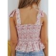 thumbnail image 6 of Asyoly Womens Summer Casual Square Neck Tank Top Sleeveless Smocked Blouses Floral Tops For Wome, 6 of 7