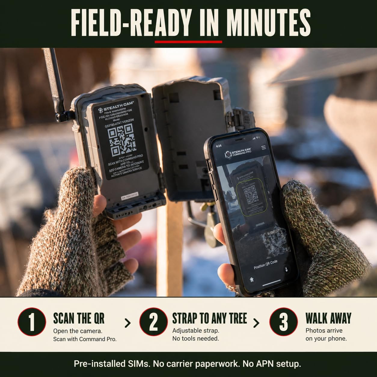 Stealth Cam Fusion MAX 36MP Cellular Trail Camera with Dual SIM AT&T & Verizon, 0.35s Trigger, 1080P Video, App Control, Includes Solar Panel, SD Card, & Cleaning Cloth 2PK