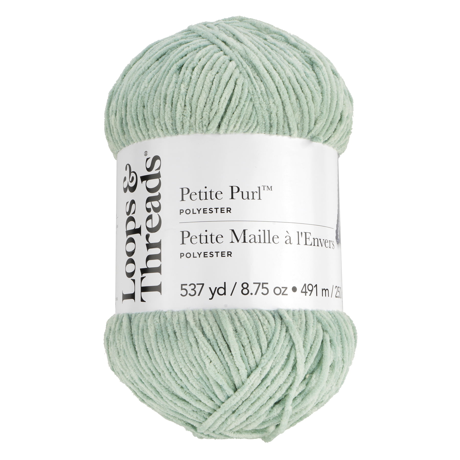 (3 pack) Petite Purl Yarn by Loops & Threads - Yarn for Knitting - Crochet - Weaving - and Arts & Crafts - Green - Polyester - 8.75 oz