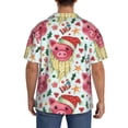 thumbnail image 3 of Gukieu Christmas Cute Pigs Print Men's Short-sleeved Shirts, Button-down Pocket Shirts, T-shirts, Beach Vacation Travel Summer Clothing-Small, 3 of 5