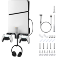thumbnail image 1 of 6 In 1 PS5 Silm Wall Mount Kit Compatible With Playstation 5 Silm Console (Disc And Digital Edition) With Magnetic Charging Cable Detachable Controller Holder, 1 of 7