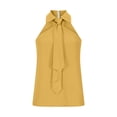 thumbnail image 3 of POIUYTR Women Summer Casual Tank Tops Business Collared Halter Sleeveless Shirts Work Office Solid Color Blouses, 3 of 6