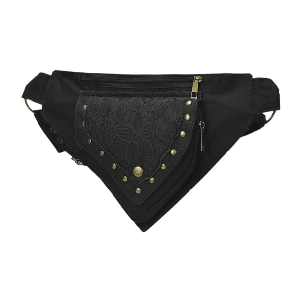 Bolsa de cintura de cintura de cadera Accesorios de vestuario accesorios de la de la de la caramilla de almacenamiento bolso de Negro