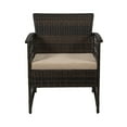 thumbnail image 3 of Westin Outdoor 4-Piece Rattan Wicker Patio Conversation Sofa Set with Cushions, Coffee/Beige, 3 of 7
