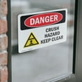 thumbnail image 4 of (2 Pack) Crush Hazard Keep Clear OSHA Danger Sign 24 Inch X 18 Inch Vinyl Label Decal Sticker Weather Resistant, UV Protected for Workplace, Business, and Construction Site, Made in the, 4 of 7
