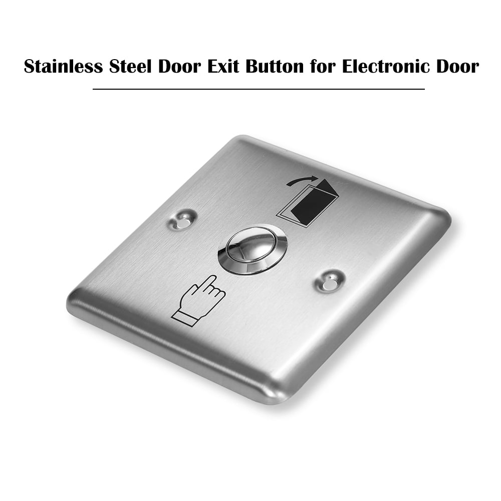 Stainless Steel Door Exit Button Electronic Door Lock No Com Push Release Exit Wall Switch Lock Sensor For Magnetic Door Access Control System