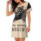 thumbnail image 2 of Easygdp Let The Adventure Begin Camisón de manga corta para mujer, informal, estampado, 2 of 6