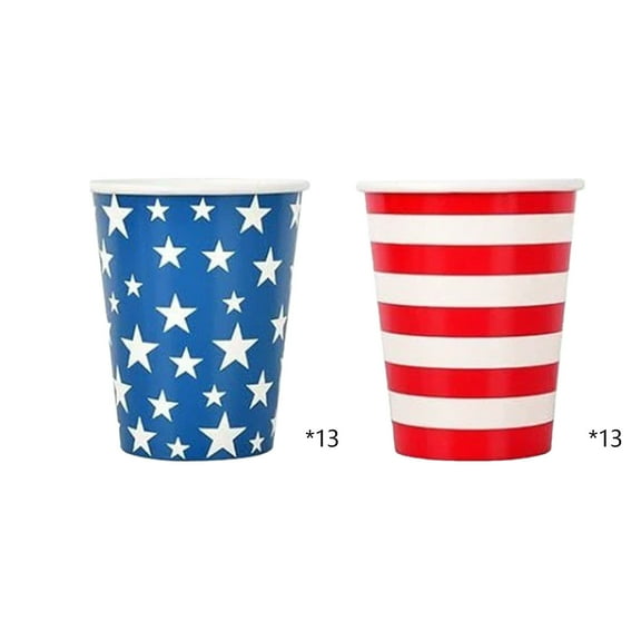 Independence Day Paper Cups Patriotic Party Supplies Red White Blue Theme Disposable Drinkware For Memorial Day Veterans Day Bbqs Picnics Bulk Pack Eco-Friendly Design #20I3I
