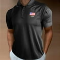thumbnail image 3 of TOWED22 4th of July Patriotic Polos Shirt for Men Fashion American Flag Print Graphic Tee Button Up Sports Golf Tennis Shitts(Black,4XL), 3 of 5