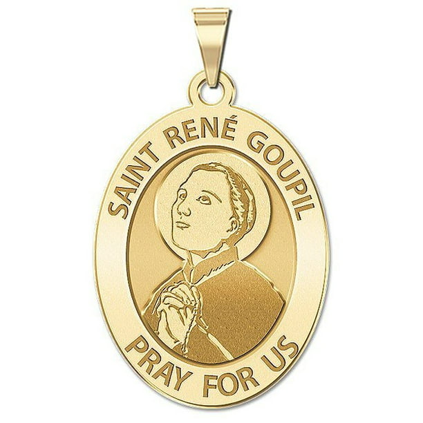 PicturesOnGold.com - Saint Rene Goupil OVAL - 3/4 Inch X 1 Inch in