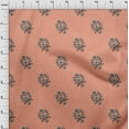 thumbnail image 3 of oneOone Georgette Viscose Peach Fabric Leaves & Floral Block Fabric For Sewing Printed Craft Fabric By The Yard 42 Inch Wide, 3 of 4