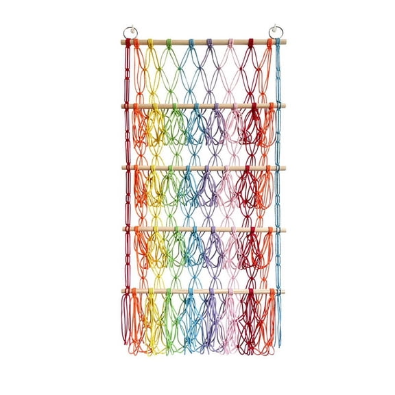 Wall Hanging Organizer Stuffed Animal Toy Net Hammock Nursery Plush Toy Storage Boho Macrame,Multicolor