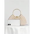 thumbnail image 4 of JKCCZLL QWINEE Women's Shell Shaped Clutch Purse Ruched Mini Crossbody Bag Elegant Evening Handbag with Chain Strap,Solid Beige,1, 4 of 6