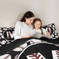 thumbnail image 5 of Homewish Cartoon Monogrammed M Bedding Comforter Set for Boys, Black White Baseball Print Twin Comforter Sets, Cartoon Theme Reversible Bedding Set, Microfiber Bedroom Decor, 2-Piece, 5 of 8
