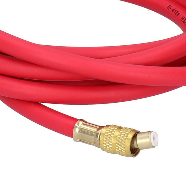 Tuyau de Chargement de Réfrigérant Accessoires de Voiture Tube d'Addition de Fluorure Outil de Réparation de Climatisation de Voiture avec Valve à Bille pour Réfrigérant de Type R410 Rouge Jaune Bleu
