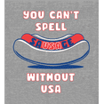 thumbnail image 2 of Americana You Can't Spell Sausage Without USA Long Sleeve Adult Hooded Sweatshirt-3XL-Heather Gray, 2 of 3