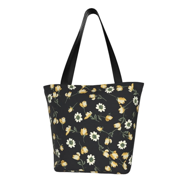 Fotbe Daisy Bolsa de Playa con Estampado, Bolsa de Hombro, Bolsa de Mano Espaciosa, Bolsa de Viaje Ligera, Bolsa de Compras Versátil