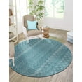 thumbnail image 5 of Unique Loom Outdoor Trellis Textured Collection Area Rug - Osage (7' Round Aqua), 5 of 12
