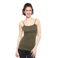 thumbnail image 4 of Essential Basic Women Value Pack Long Camisole Cami - White, White, Black, Olive, 2X, 4 of 4