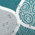 thumbnail image 6 of Teal and Grey Bohemian Shower Curtain for Bathroom, Gray White Bohemia Chic Fabric Geometric Pattern Shower Curtains Set, Modern Paisley Restroom Decor Accessories with Hooks 72X72Inches, 6 of 6