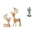 thumbnail image 1 of Estatua de escultura de ciervo,Estatua de ciervo,adorno de mesa,decoración del hogar,Colecciones de decoración de figuras de pareja de renos enamorados,Figura de escritorio,Estatua de, 1 of 8