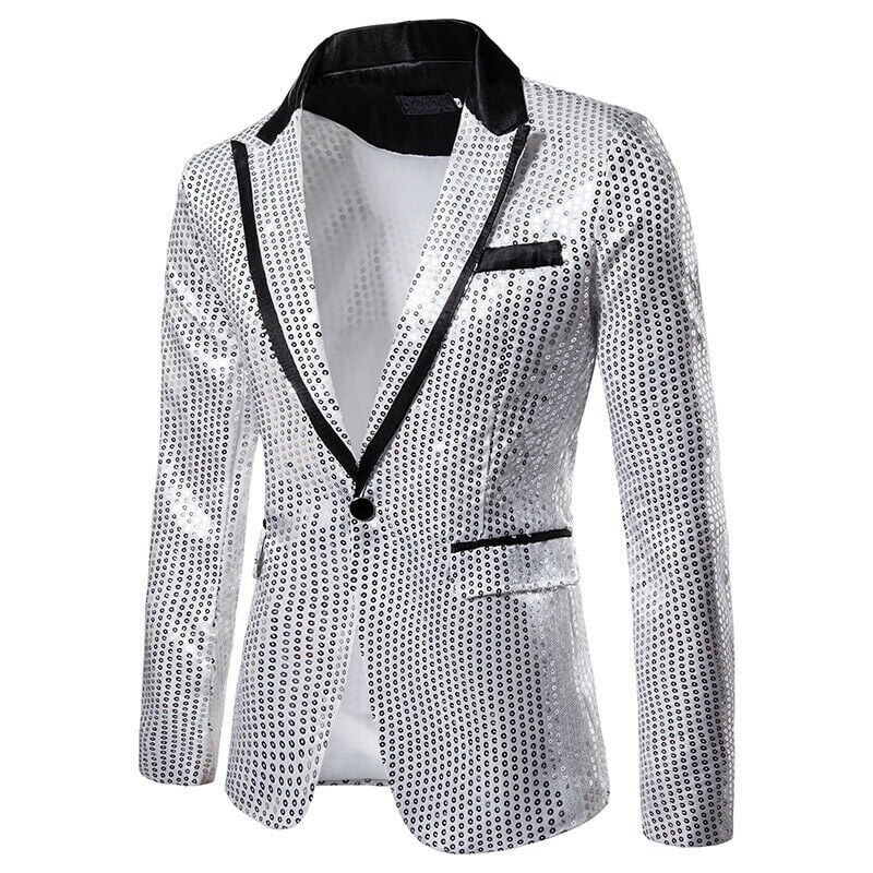 Team Sports Mens Blazer Slim Fit Sequin 