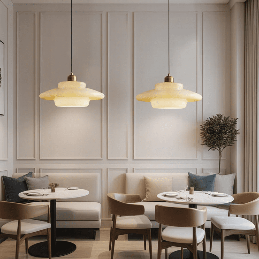 Mid Century Pendant Light Fixtures E26 Modern Gold Brass Kitchen Island Chandelier Lamp Milk White Glass Large Pendant Lamps for Dining Table Bedroom Hallway