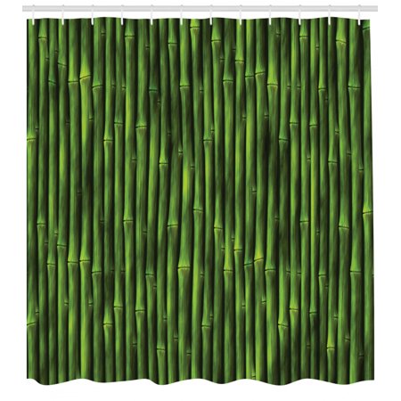 Bamboo Shower Curtain Bamboo Stems Pattern Tropical Nature
