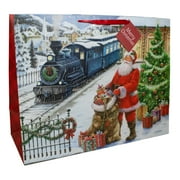 Holiday Time Christmas Super Jumbo Gift Bag; Santa Train; Multi Color; Paper Bag