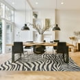 thumbnail image 4 of Crystal Print Zebra Modern Striped Black White Washable Indoor Area Rug, 8x10, 4 of 9