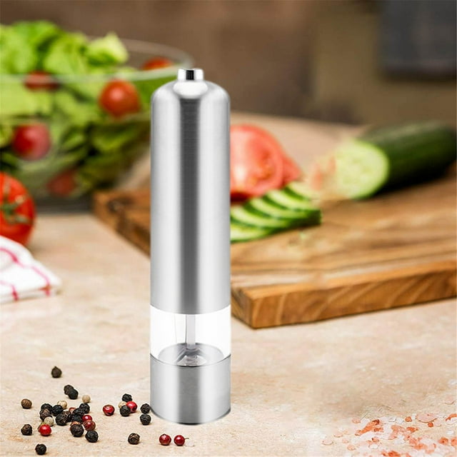 Electric Pepper Grinder Set With USB Rechargeable, Automatic One Hand Operation With Adjustable Coarseness, Pepper Mill Grinder Refillable