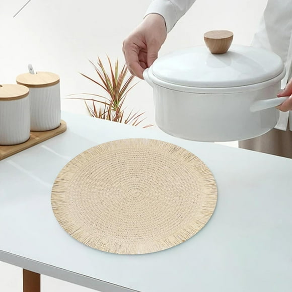 Ensemble de 4 Napperons Tissés Résistants à la Chaleur et à l'Eau, Protecteurs de Table de Cuisine et de Salle à Manger pour Décoration de Maison et Restaurant