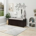 thumbnail image 3 of Banc de Rangement le Plus Récent avec 3 Portes à Persiennes, Banc à Chaussures avec Coussin Amovible et Espace de Rangement Caché (Espresso), 3 of 9