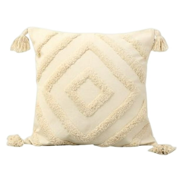 Njshnmn Farmhouse Pillow Covers, Boho Square Soft Throw Pillow Covers