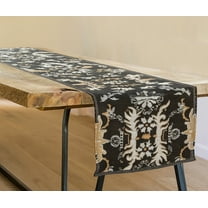 Fennco Styles Reversible Floral Jacquard Cotton Blend Table Runner 14" W x 72" L - Multicolor Botanical Dining Table Cover for Home Décor, Banquets, Family Gathering and Special Events